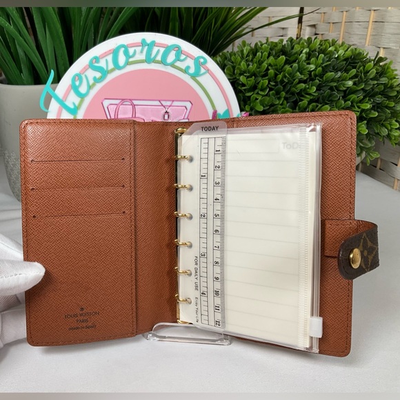 Vintage Louis Vuitton Monogram 6 Ring Agenda PM w/Unbranded Paper - Picture 4 of 10